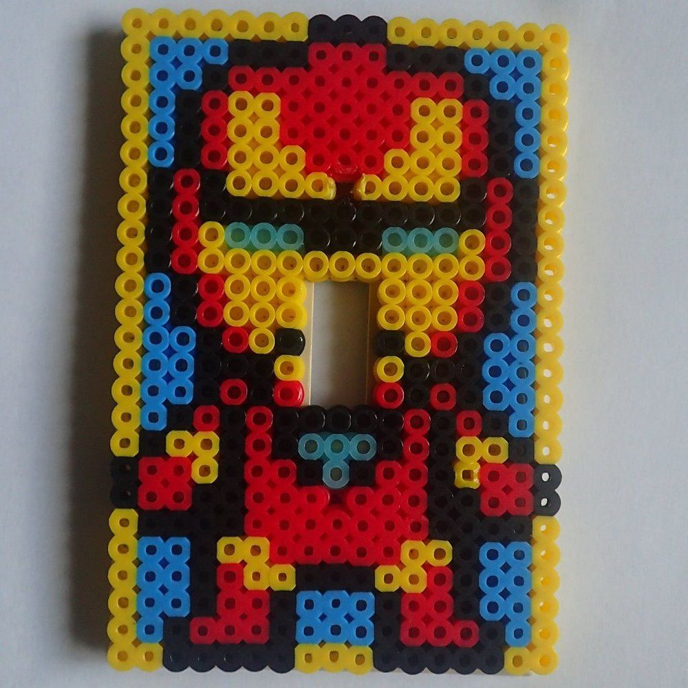 IRON MAN PERLER SWITCH PLATE - HANDMADE